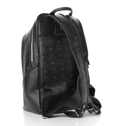 MCM Metallic Visetos Striped Medium Duke Backpack Silver Black 3 of 14