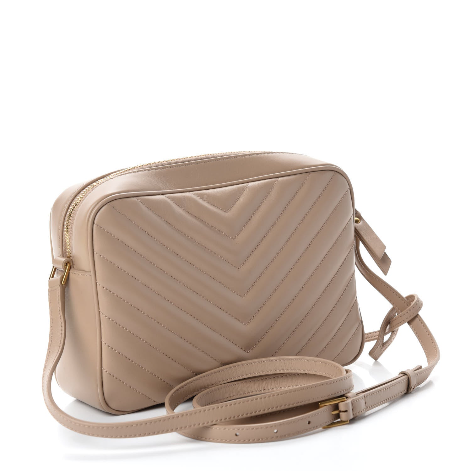 Saint Laurent Calfskin Matelasse Monogram Lou Camera Bag Dark Beige 3 of 10