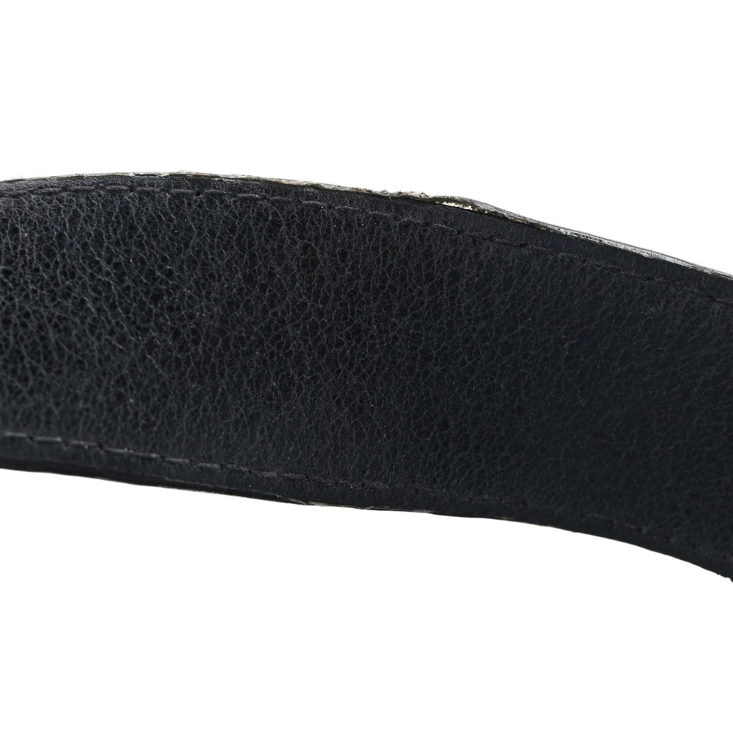 Glazed Calfskin Stitched On The Road Flap Black