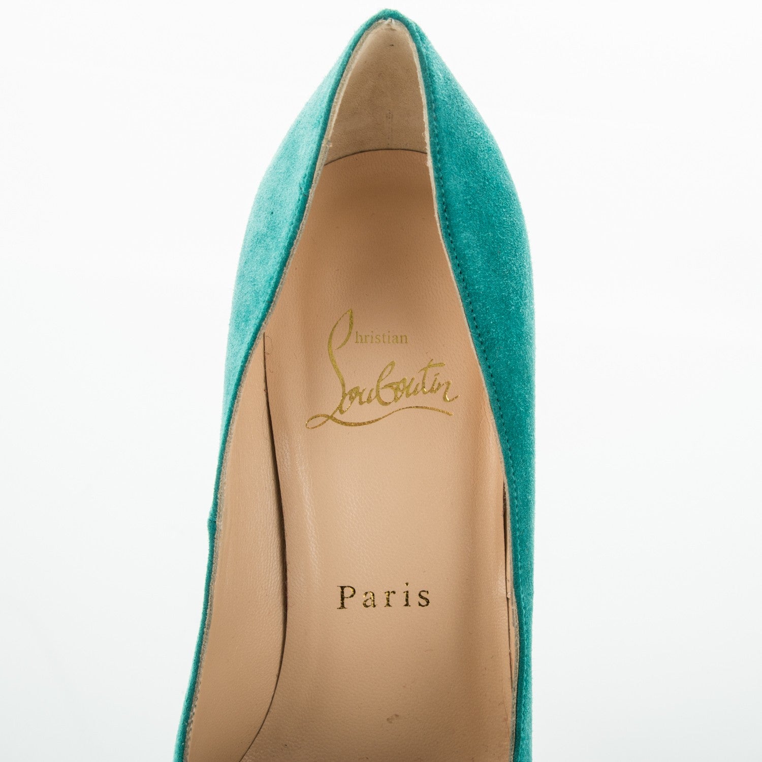 Christian Louboutin Suede Bianca 140 Pumps 36 Caraibes 7 of 7