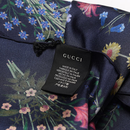 Gucci Silk Twill Nuovoflora Square Handkerchief Midnight Blue Blue 3 of 4