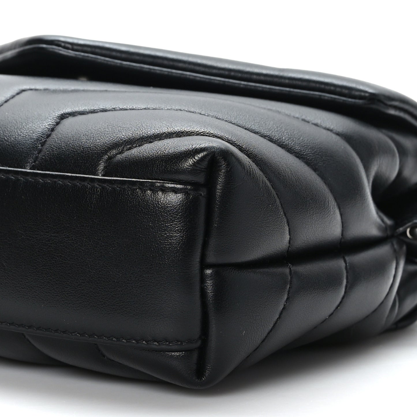 Calfskin Y Quilted Monogram Toy Loulou Crossbody Bag Black