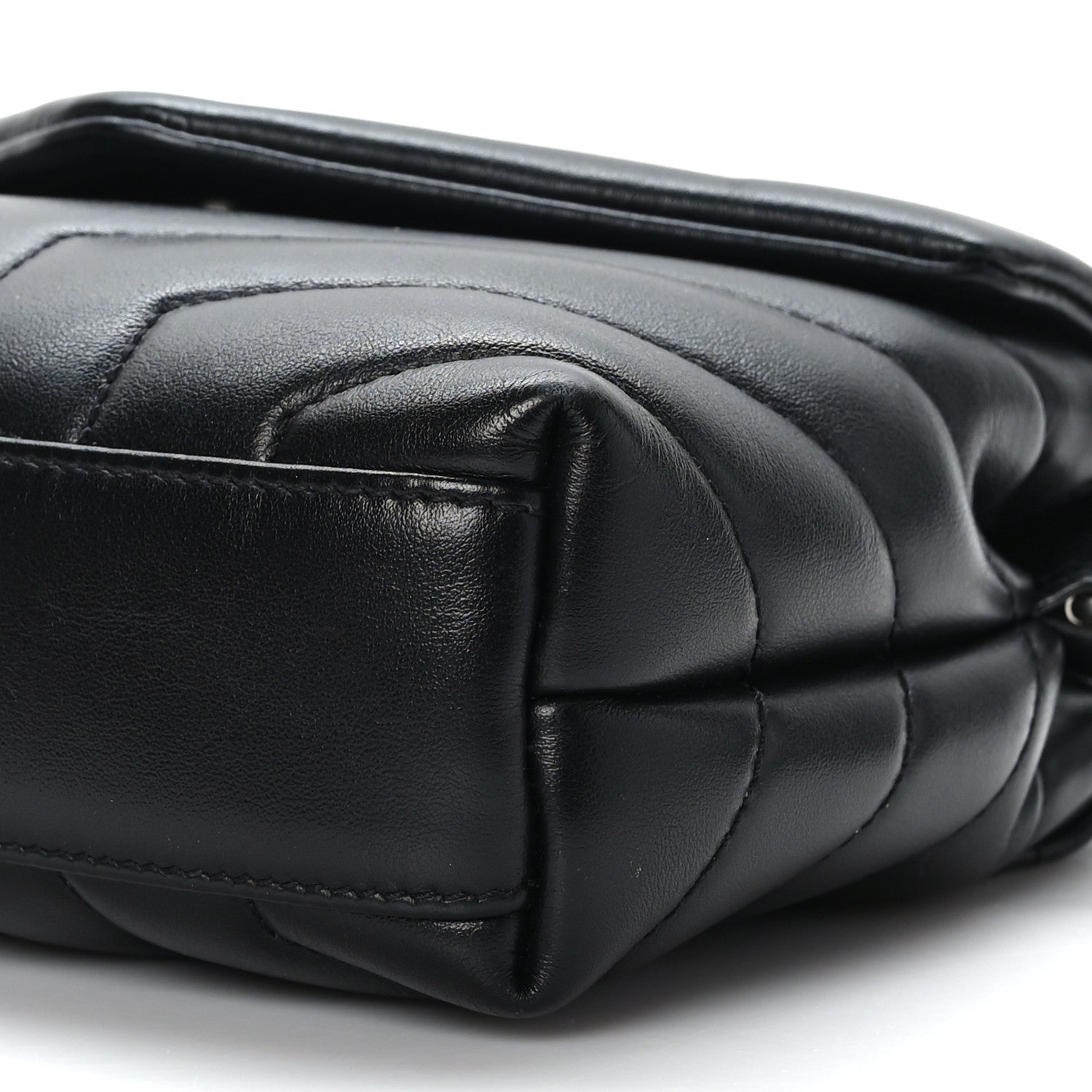 Saint Laurent Calfskin Y Quilted Monogram Toy Loulou Crossbody Bag Black 9 of 9