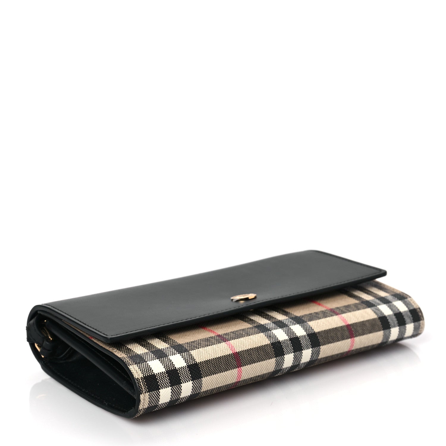 Burberry Calfskin Vintage Check Hannah Wallet with Detachable Strap Black 3 of 7