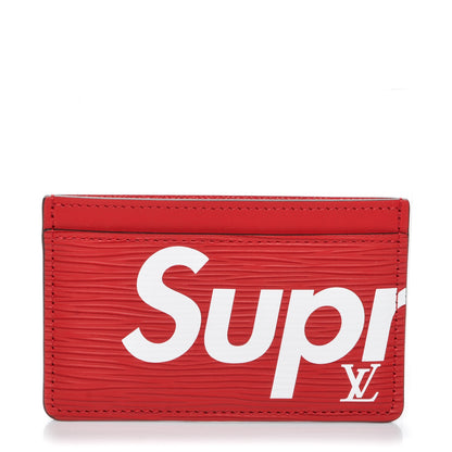 Louis Vuitton X SUPREME Epi Card Holder Red 1 of 7