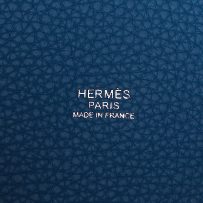 Hermes Taurillon Clemence Tri-Color Picotin Lock 18 PM Rouge Coeur Rose Extreme Bleu Zanzibar 6 of 11