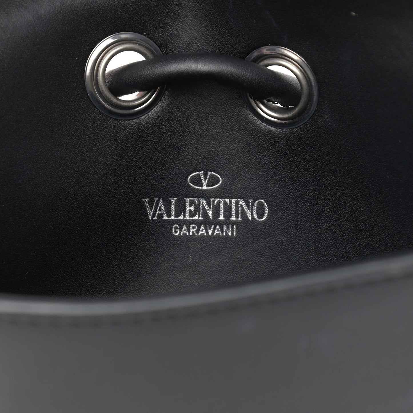 Calfskin VLTN Neck Strap Wallet Black