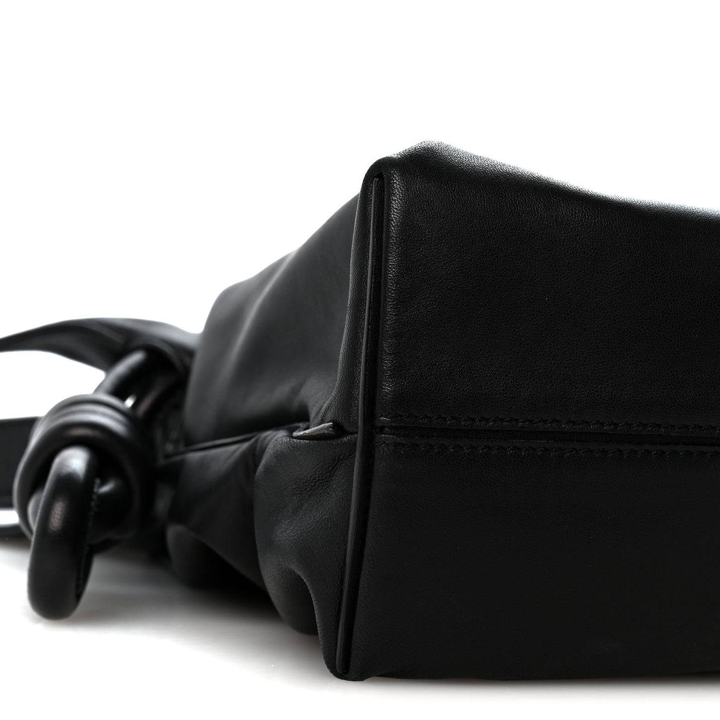 Calfskin Flamenco Knot Bag Black