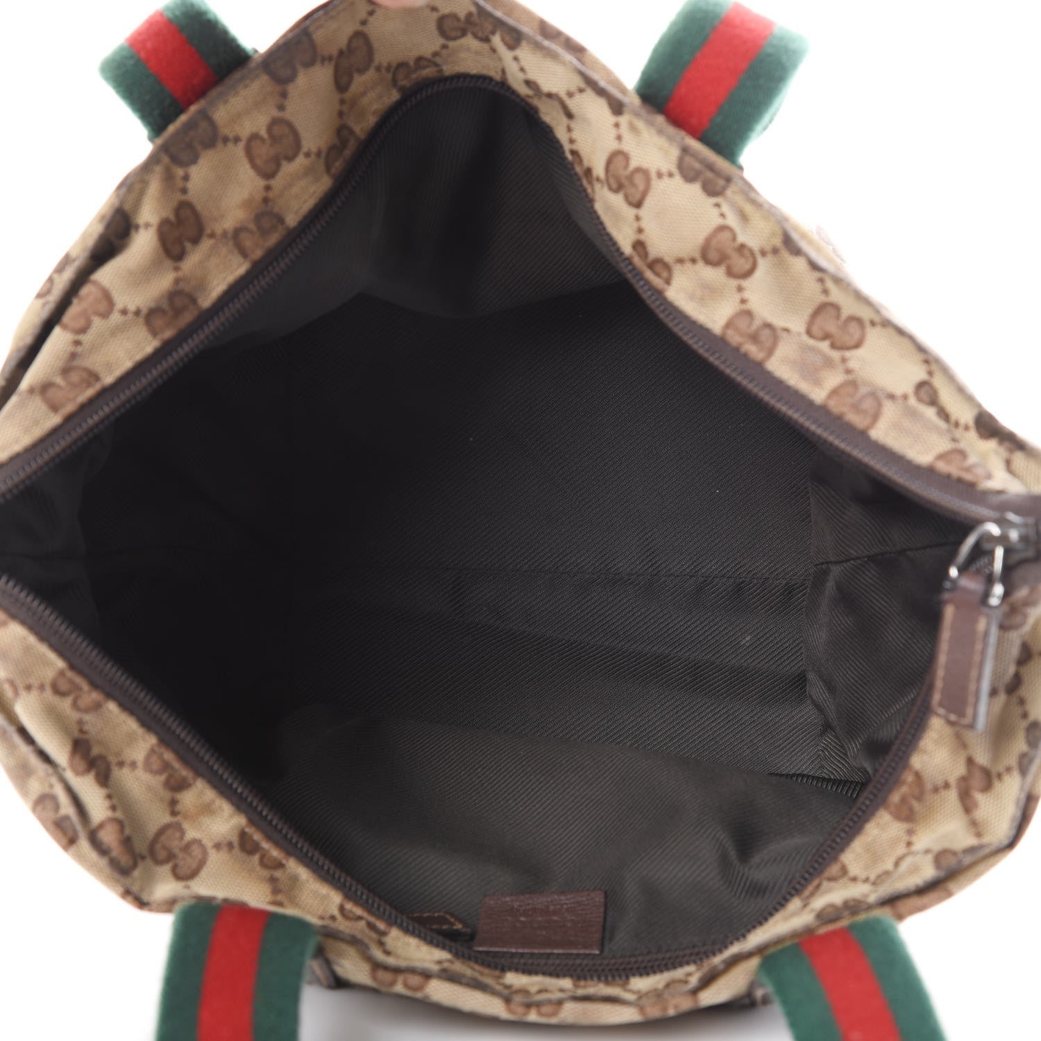 Gucci GG Monogram Small Web Handle Bucket Tote Dark Brown 6 of 12