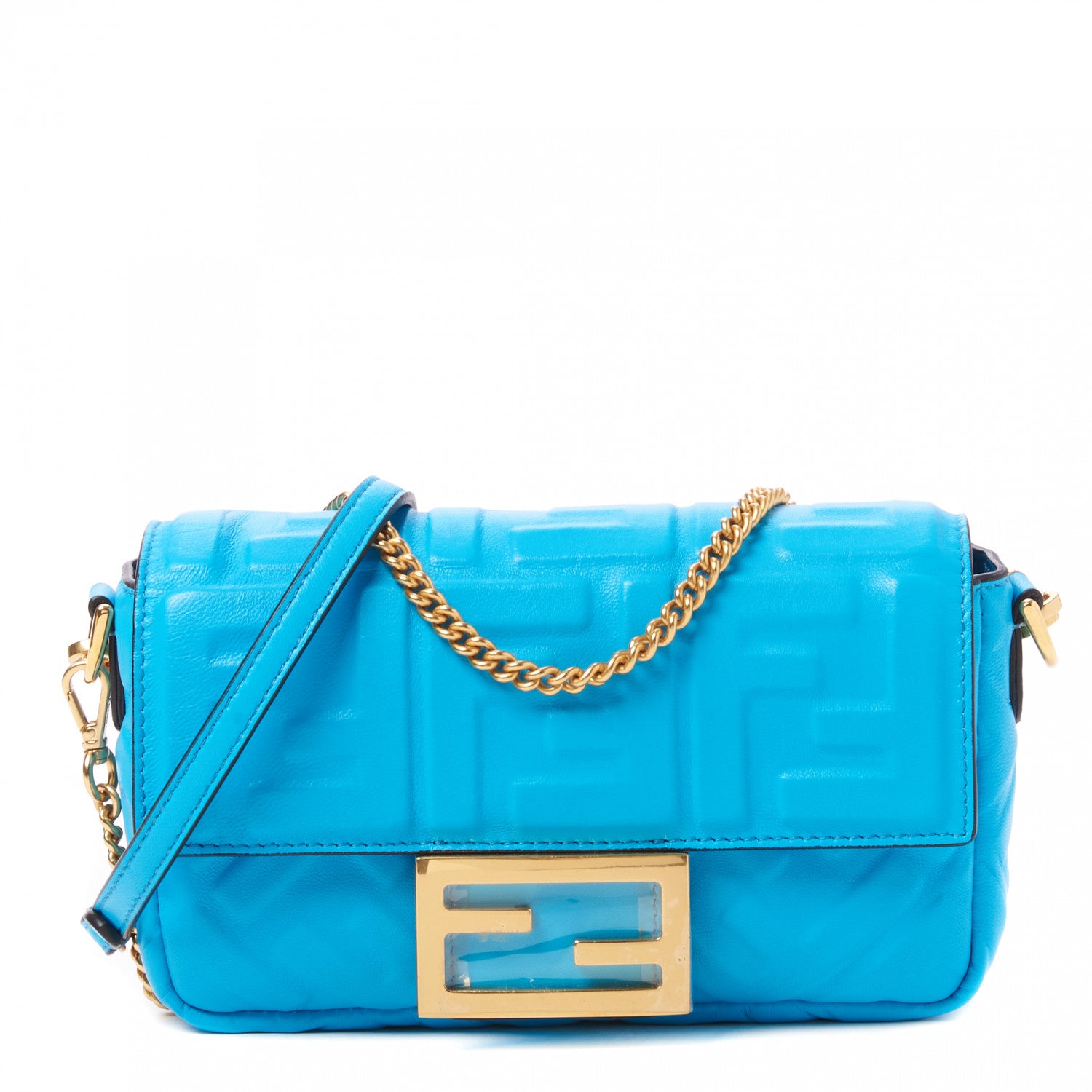 Fendi Nappa FF 1974 Embossed Mini Baguette Pool 1 of 7