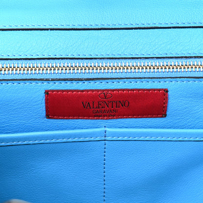 Valentino Garavani Vitello Medium Rockstud Tote Blue Fluo 6 of 9