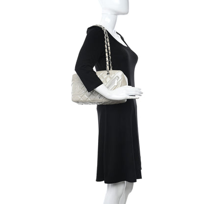 Chanel Aged Calfskin Quilted Cotton Club Bowler Pearl 2 of 9