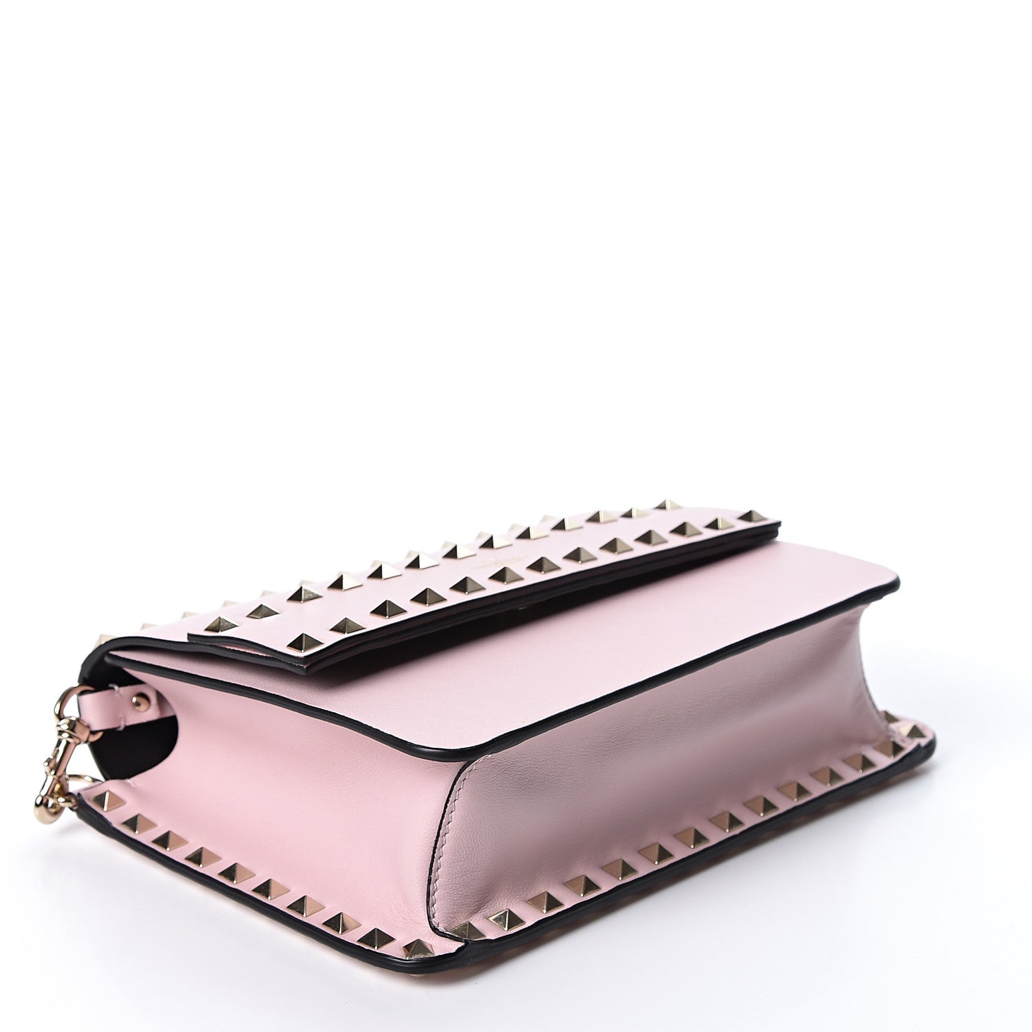 Vitello Rockstud Side Slip Crossbody Pink