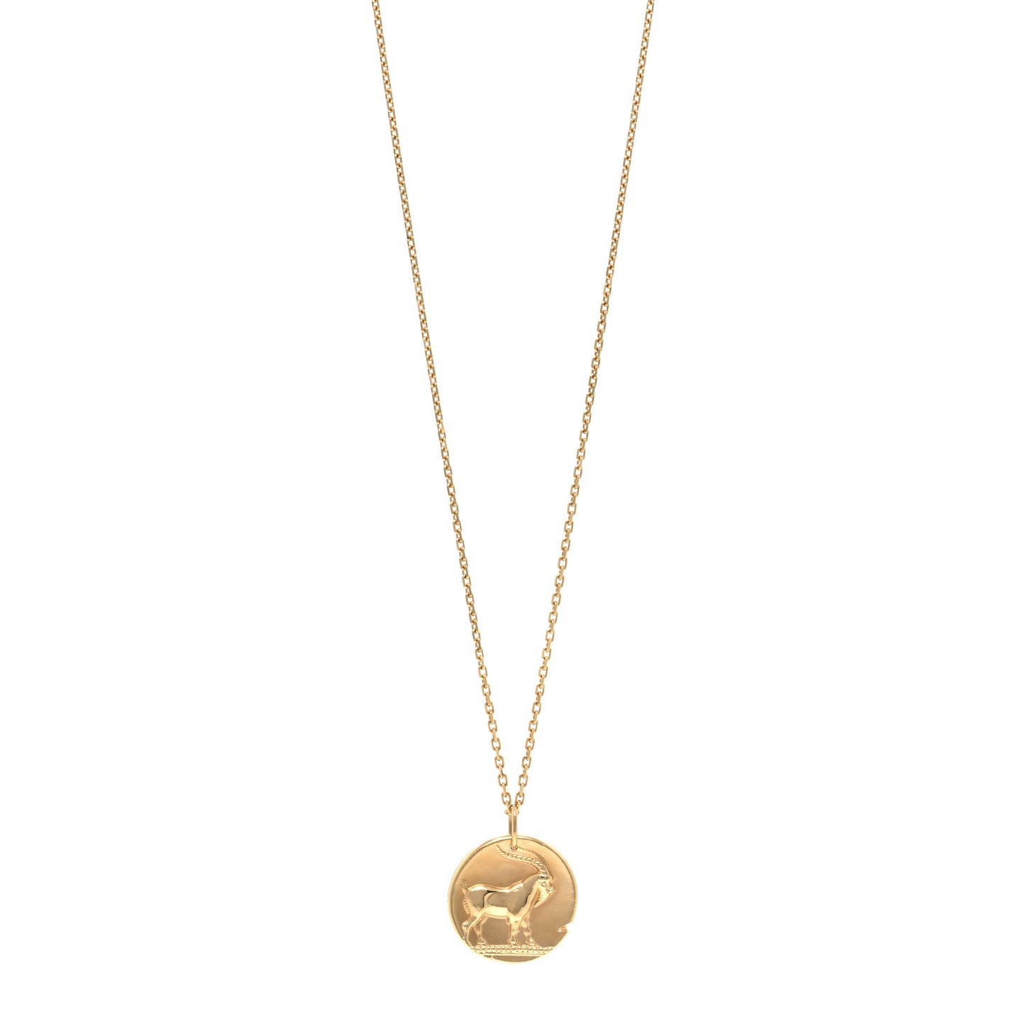 18K Yellow Gold Zodiac Capricorn Pendant Necklace