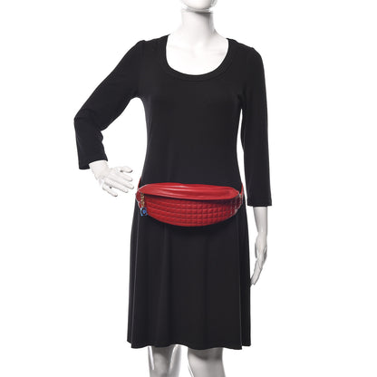 Celine Calfskin Quilted C Charm Belt Bag Red 2 of 9