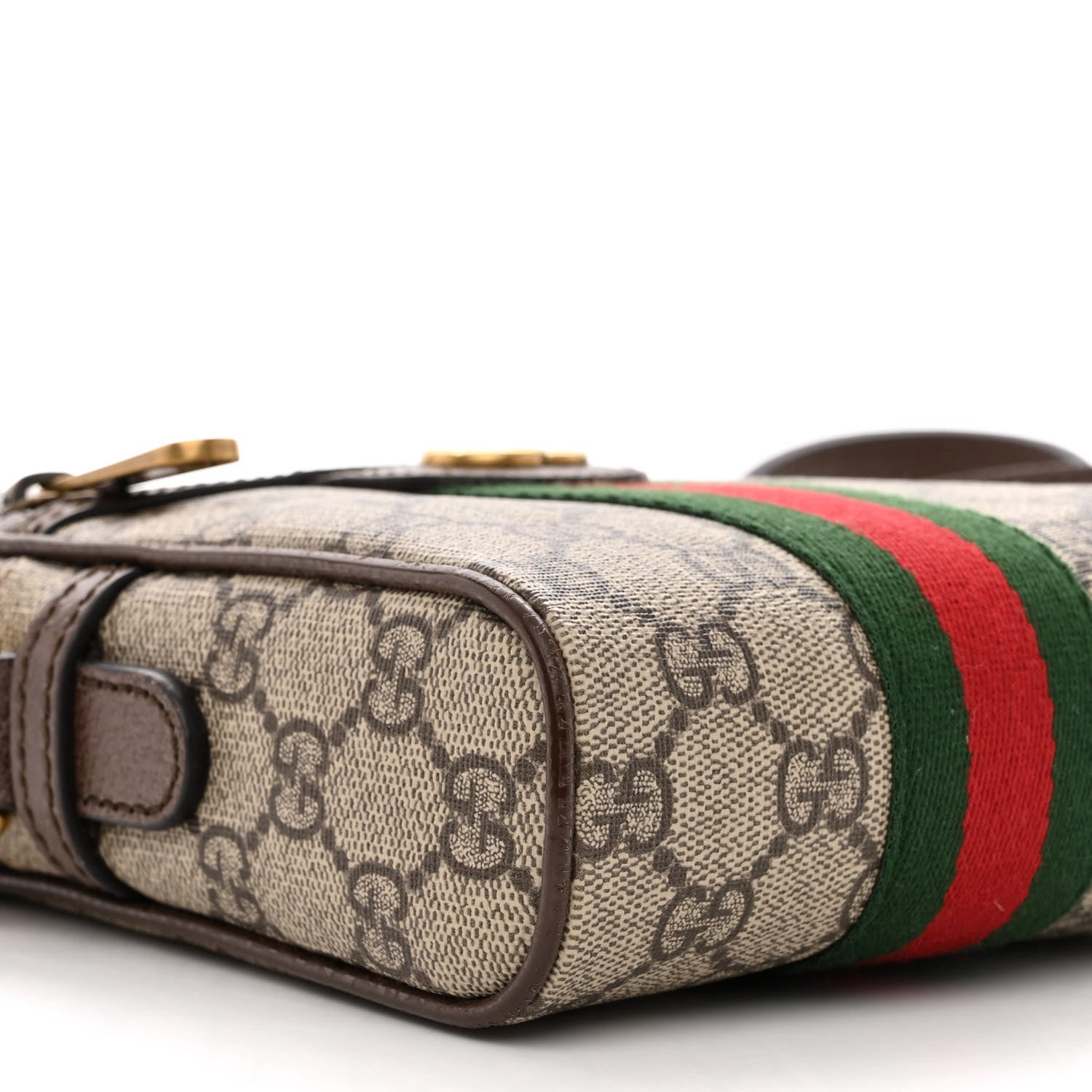 Gucci GG Supreme Monogram Web Mini Ophidia Messenger Brown 9 of 10