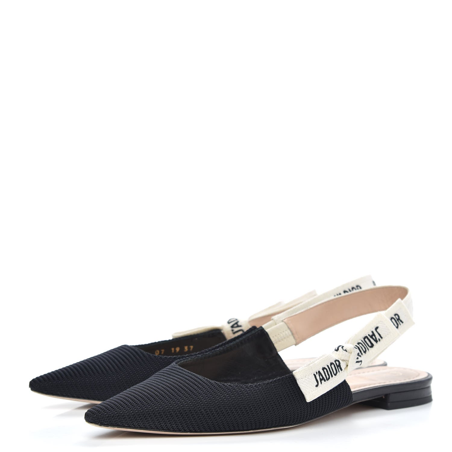 Christian Dior Technical Canvas Ribbon J'Adior Slingback Ballet Flats 37 Black 3 of 10