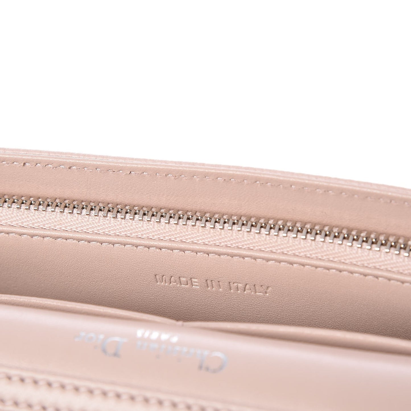 Grained Calfskin Diorama Wallet on Chain Pouch Rose Poudre
