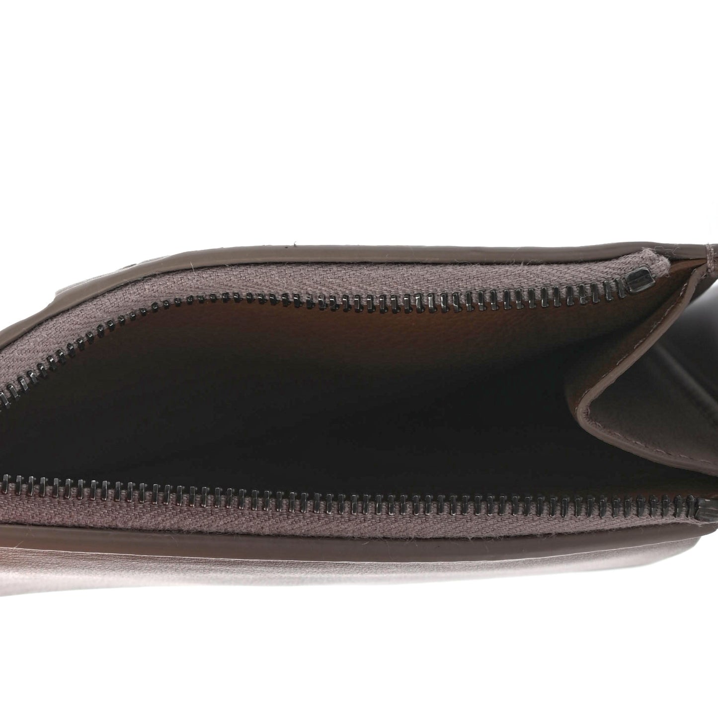 Calfskin Intrecciato Zip Card Holder Shadow