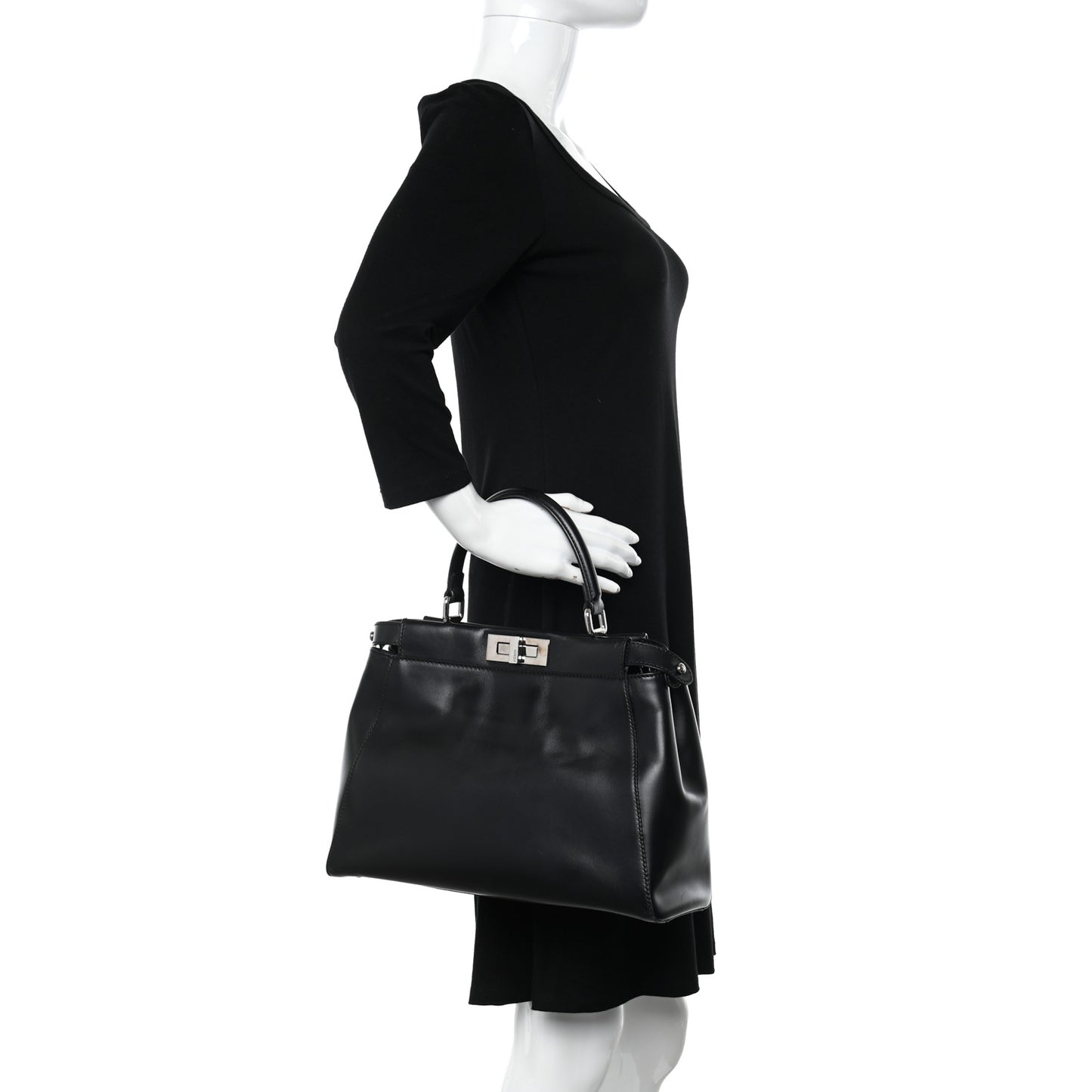 Vitello Seta Snakeskin Crocodile Monster Eyes Medium Peekaboo Iconic Satchel Black Girasole