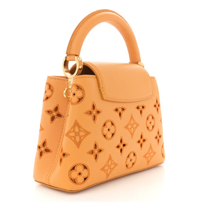 Louis Vuitton Calfskin LV Broderie Anglaise Mini Capucines Saffron 3 of 9
