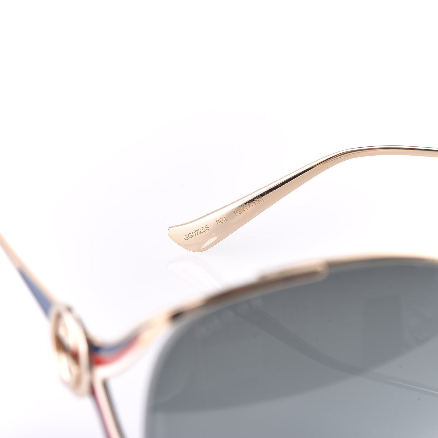 Metal Oversized Round Frame GG0225S Sunglasses Gold