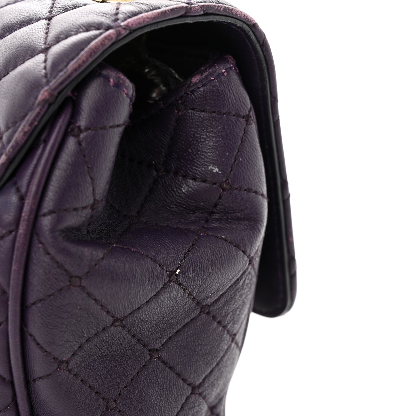 Lambskin Watersnake Embellished Lucia Shoulder Bag Purple