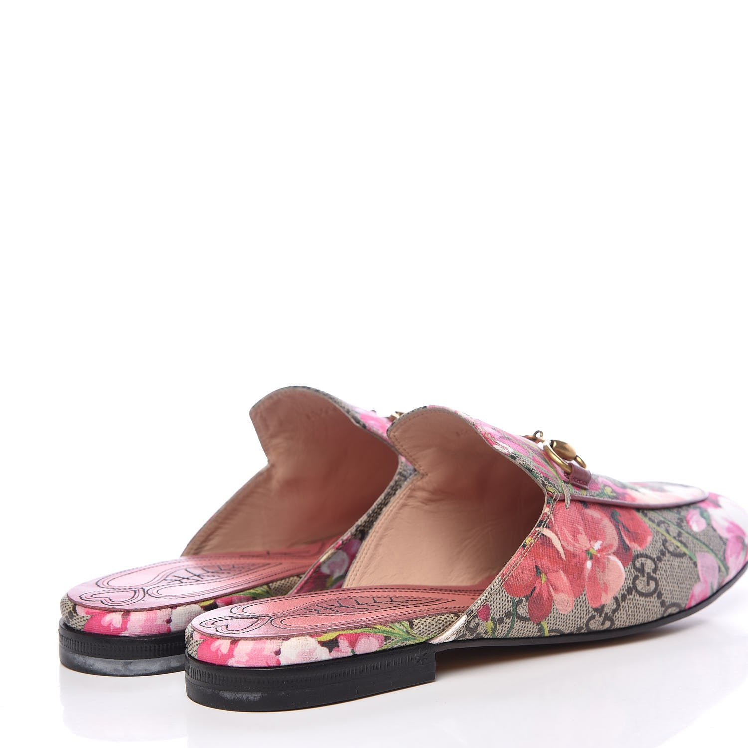 Gucci GG Supreme Monogram Blooms Womens Princetown Slippers 36.5 Beige Multicolor Dry Rose 4 of 12