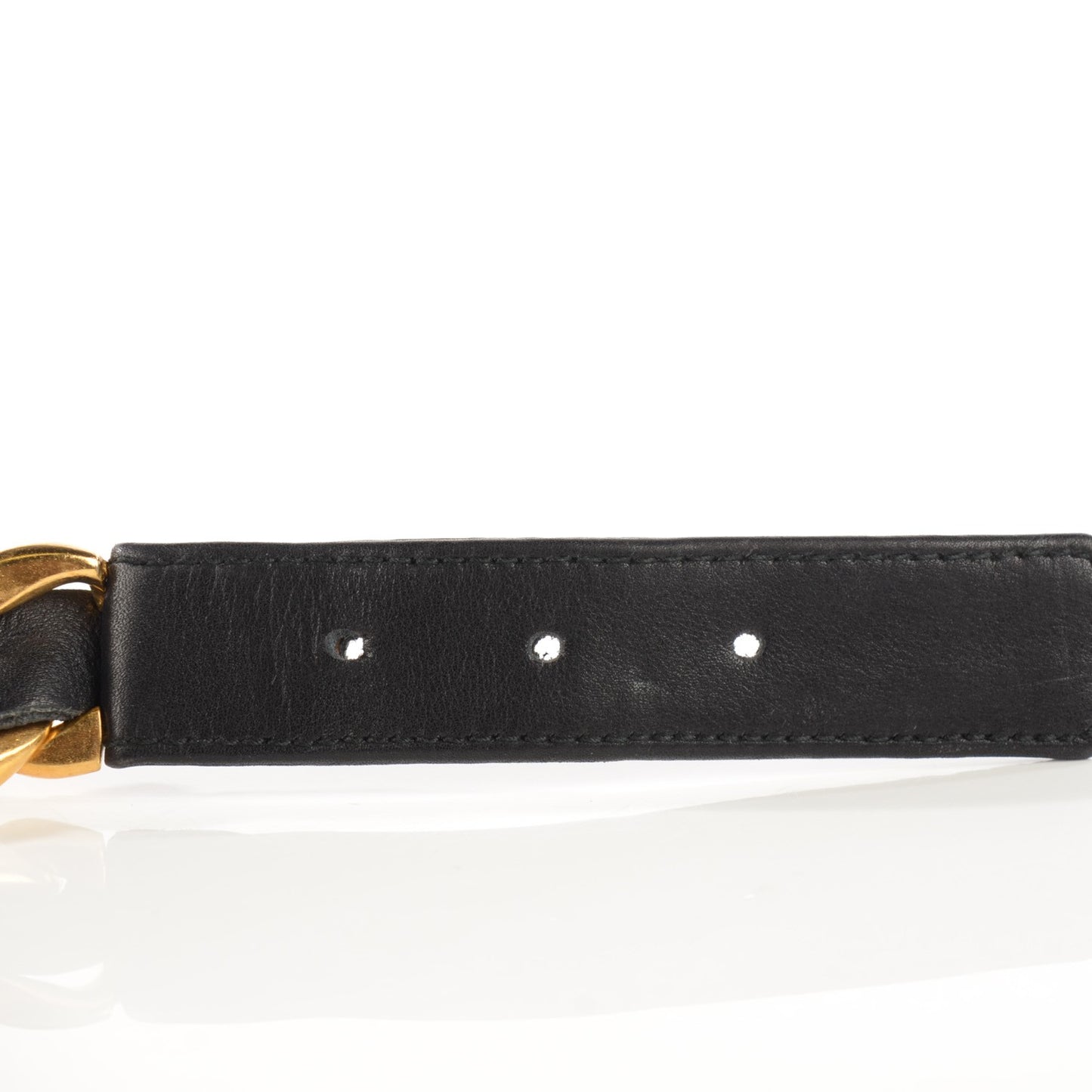 Lambskin Chain CC Belt 75 30 Black Gold