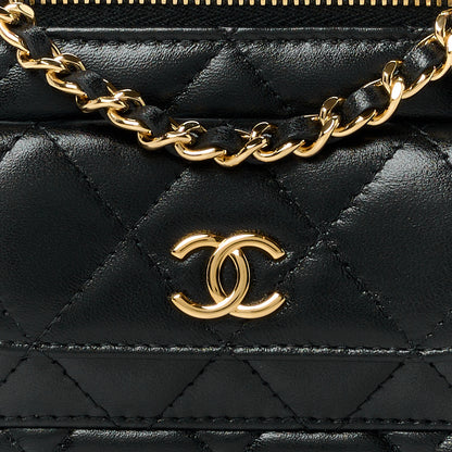 Chanel Lambskin Quilted Polly Pocket East West Top Vanity With Chain Black 8 of 12