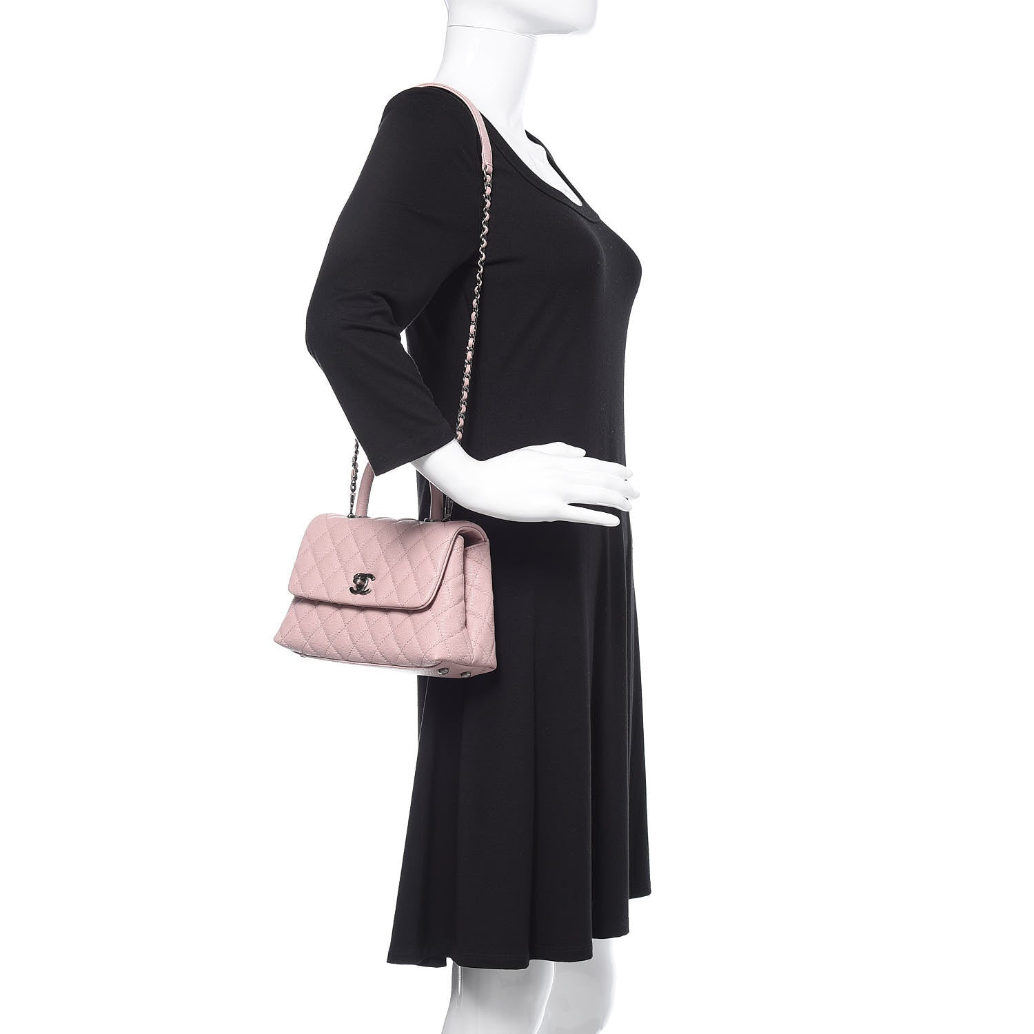Chanel Caviar Quilted Mini Coco Handle Flap Pink 2 of 10