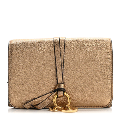Chloe Metallic Calfskin Alphabet Trifold Wallet Gold 1 of 8