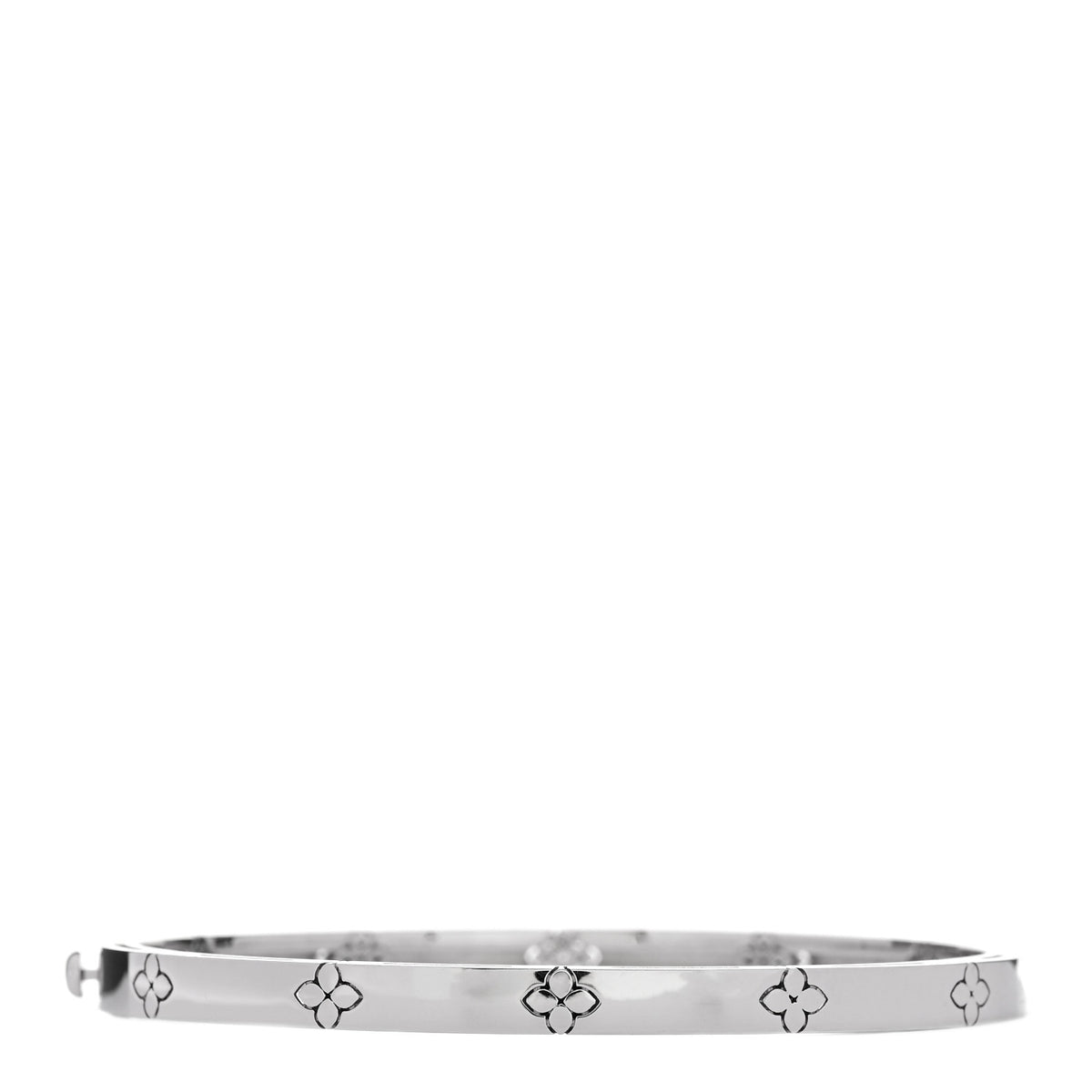 Roberto Coin 18K White Gold Diamond Classic Love in Verona Pave Bangle Bracelet 2 of 5
