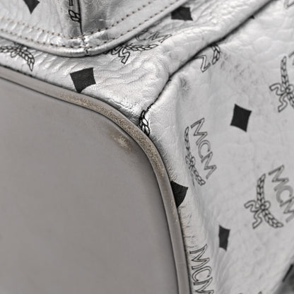 MCM Metallic Visetos Medium Side Stud Stark Backpack Berlin Silver 13 of 14