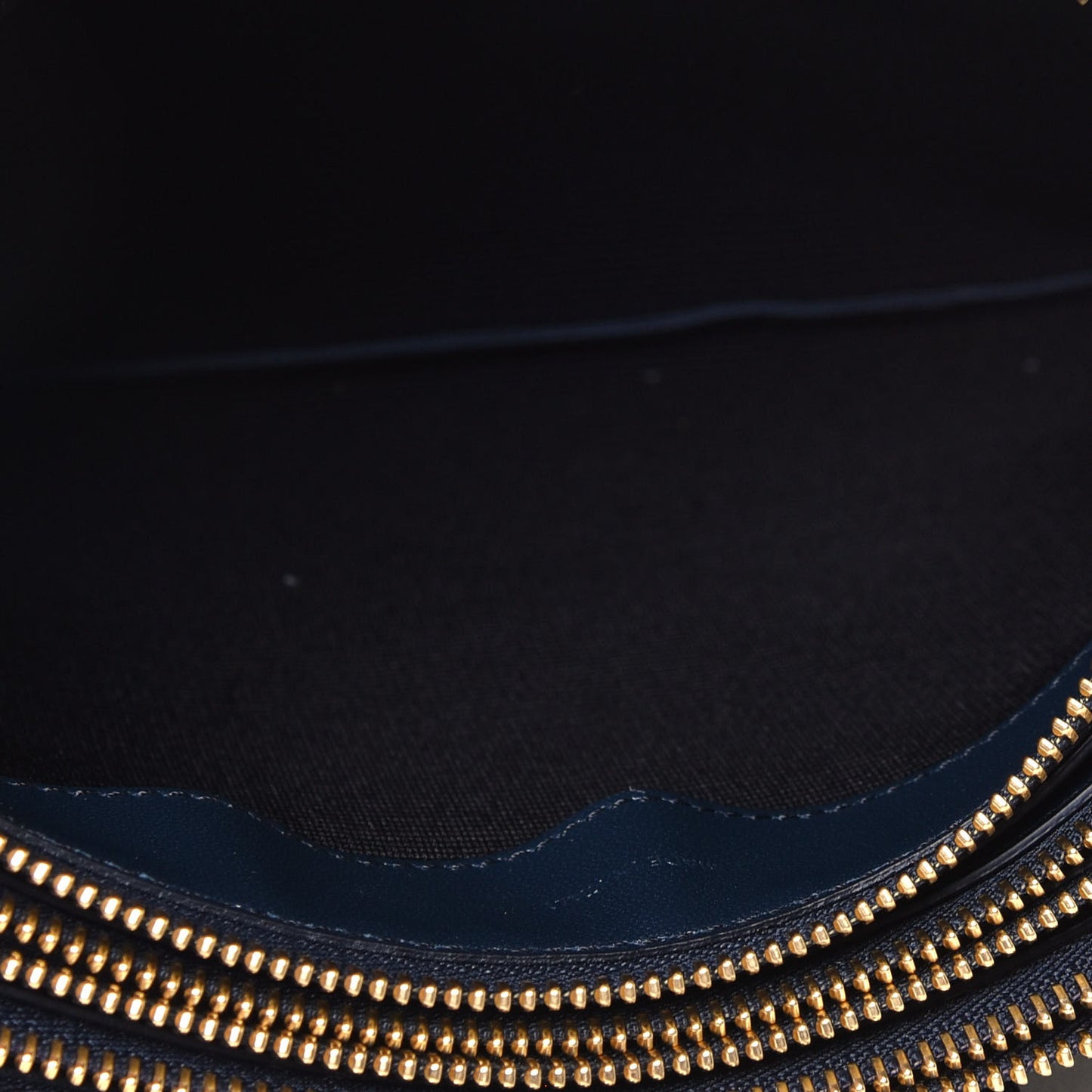 Lambskin Large Trio Crossbody Bag Navy Blue