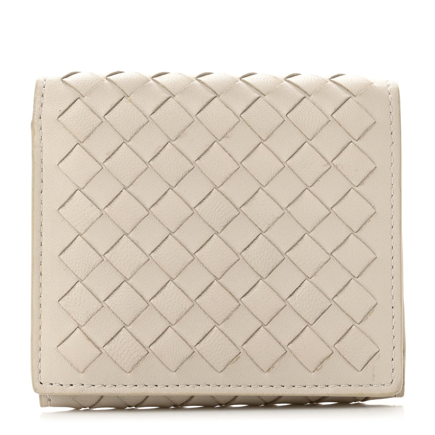 Bottega Veneta Nappa Intrecciato Tri-Fold Wallet White 1 of 9