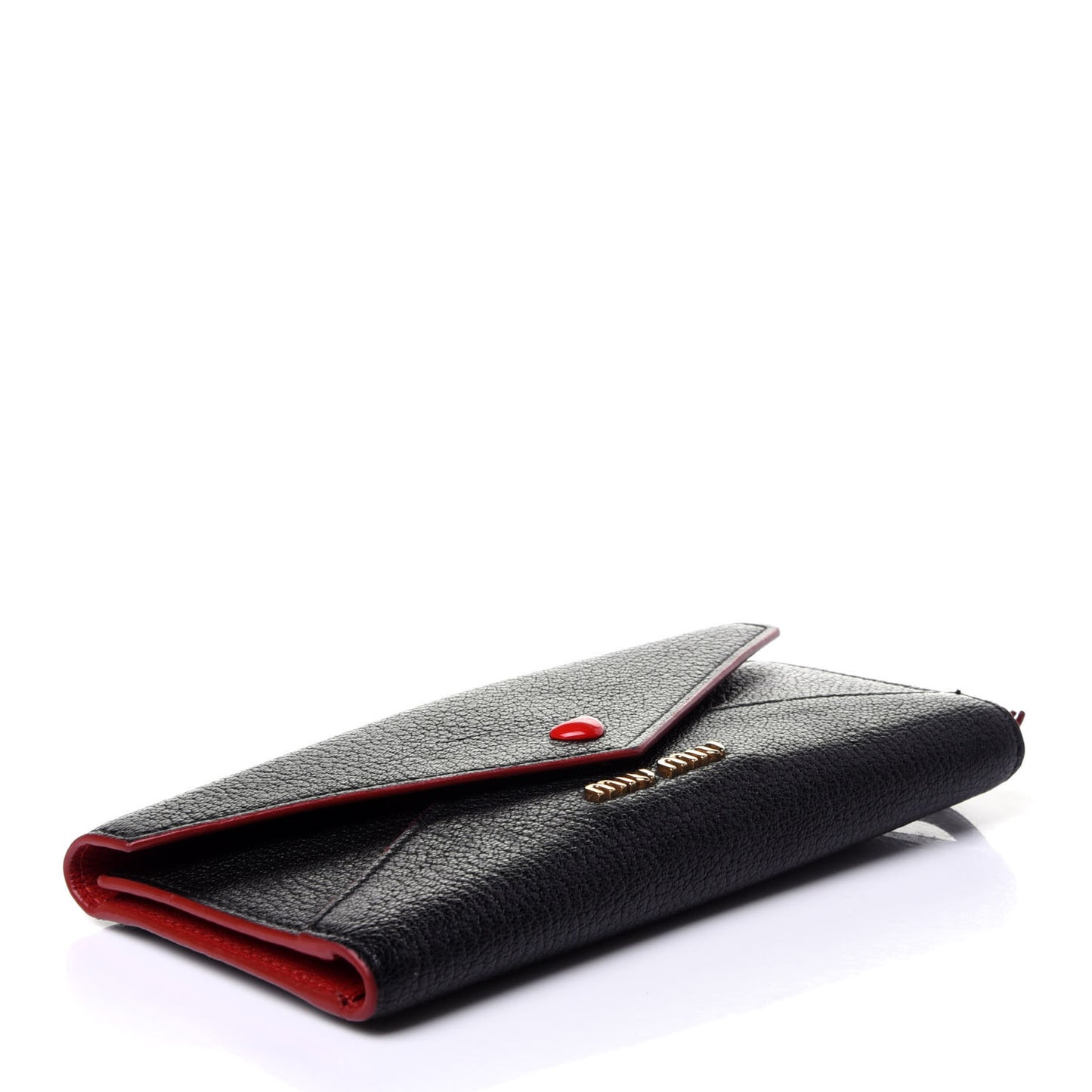 Goatskin Madras Love Envelope Wallet Black