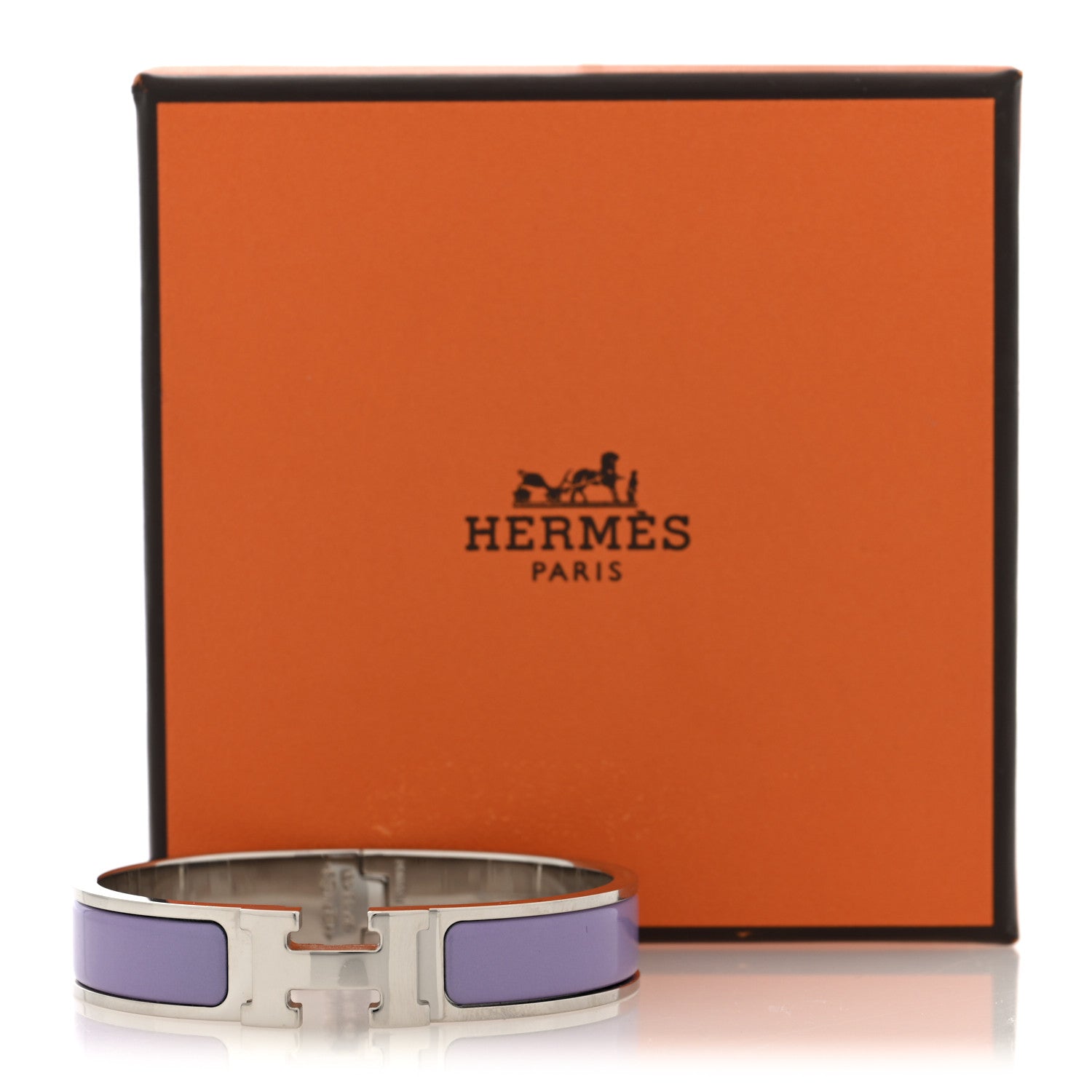 Hermes Enamel Narrow Clic Clac H Bracelet PM Parme 5 of 5