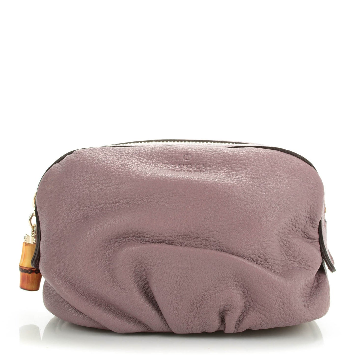 Goatskin Medium Bamboo Cosmetic Case