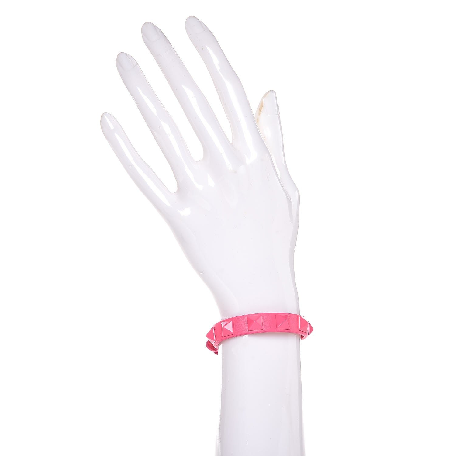 Valentino Garavani Vitello Rockstud Bracelet Fuxia Fluo 2 of 9