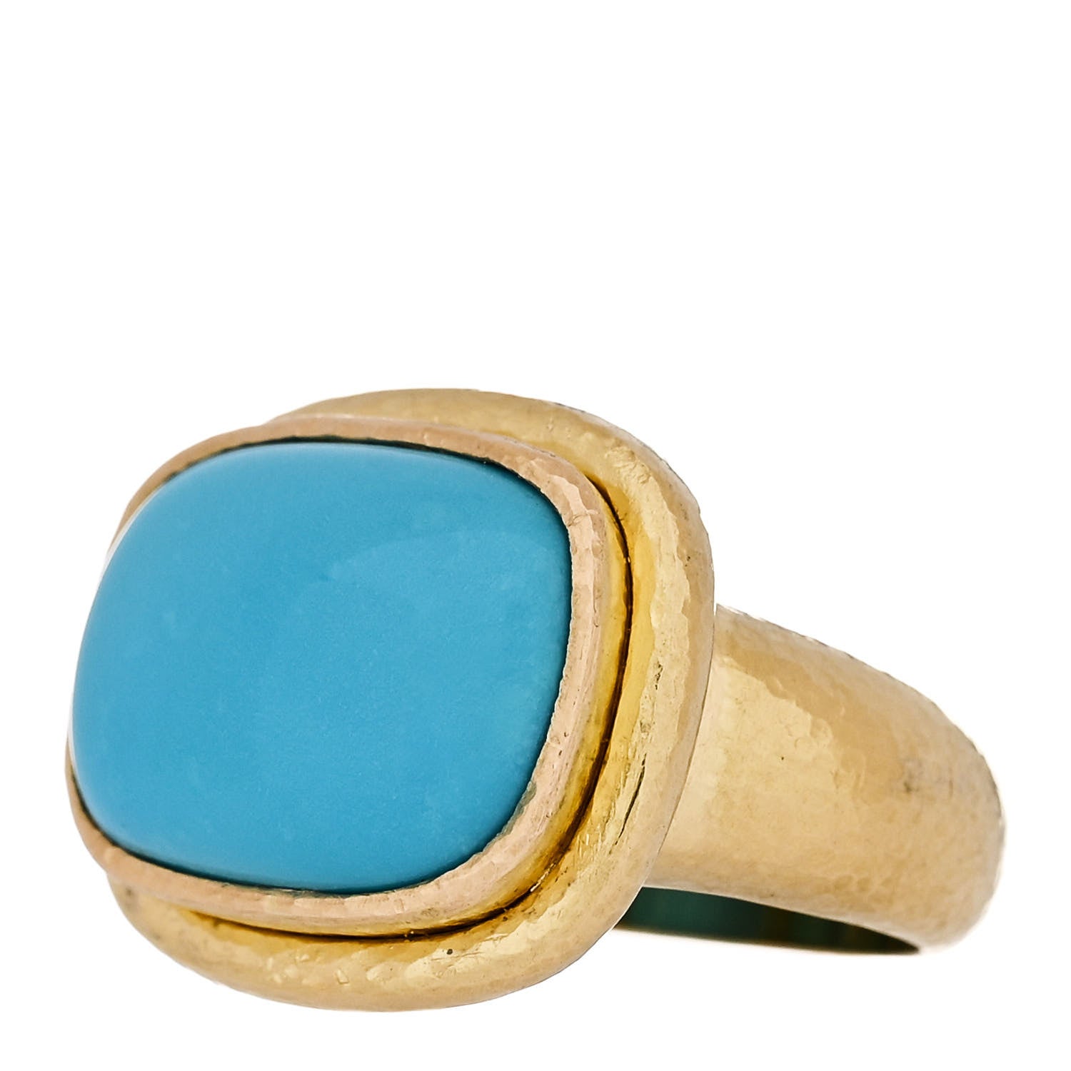 Elizabeth Locke 18K Yellow Gold Turquoise Ring 52 6 3 of 6