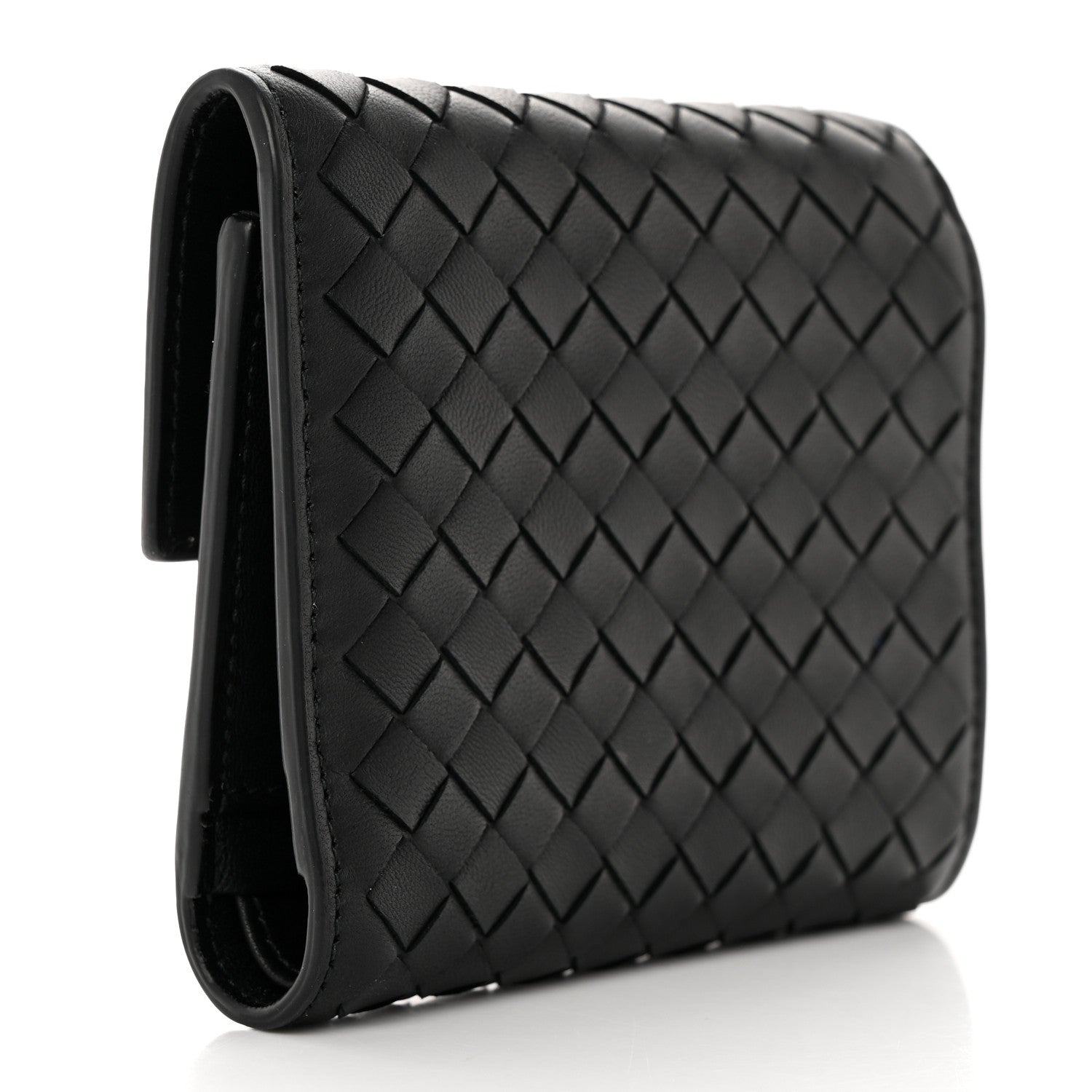 Bottega Veneta Nappa Intrecciato Trifold Wallet Black 3 of 10