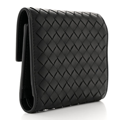 Bottega Veneta Nappa Intrecciato Trifold Wallet Black 3 of 10