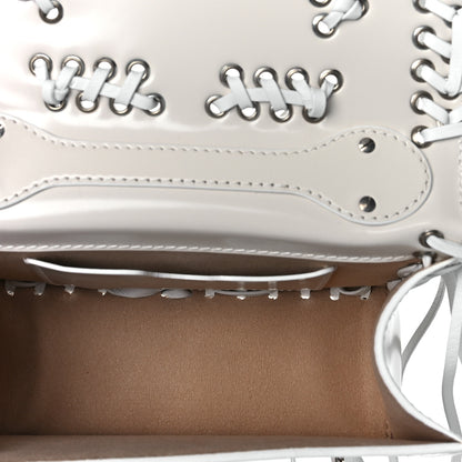 Alexander McQueen Calfskin Woven Fringe Mini Jeweled Satchel White 5 of 9