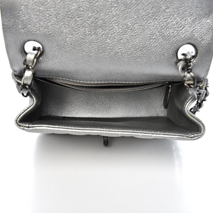 Chanel Metallic Caviar Quilted Mini Square Flap Silver 5 of 11