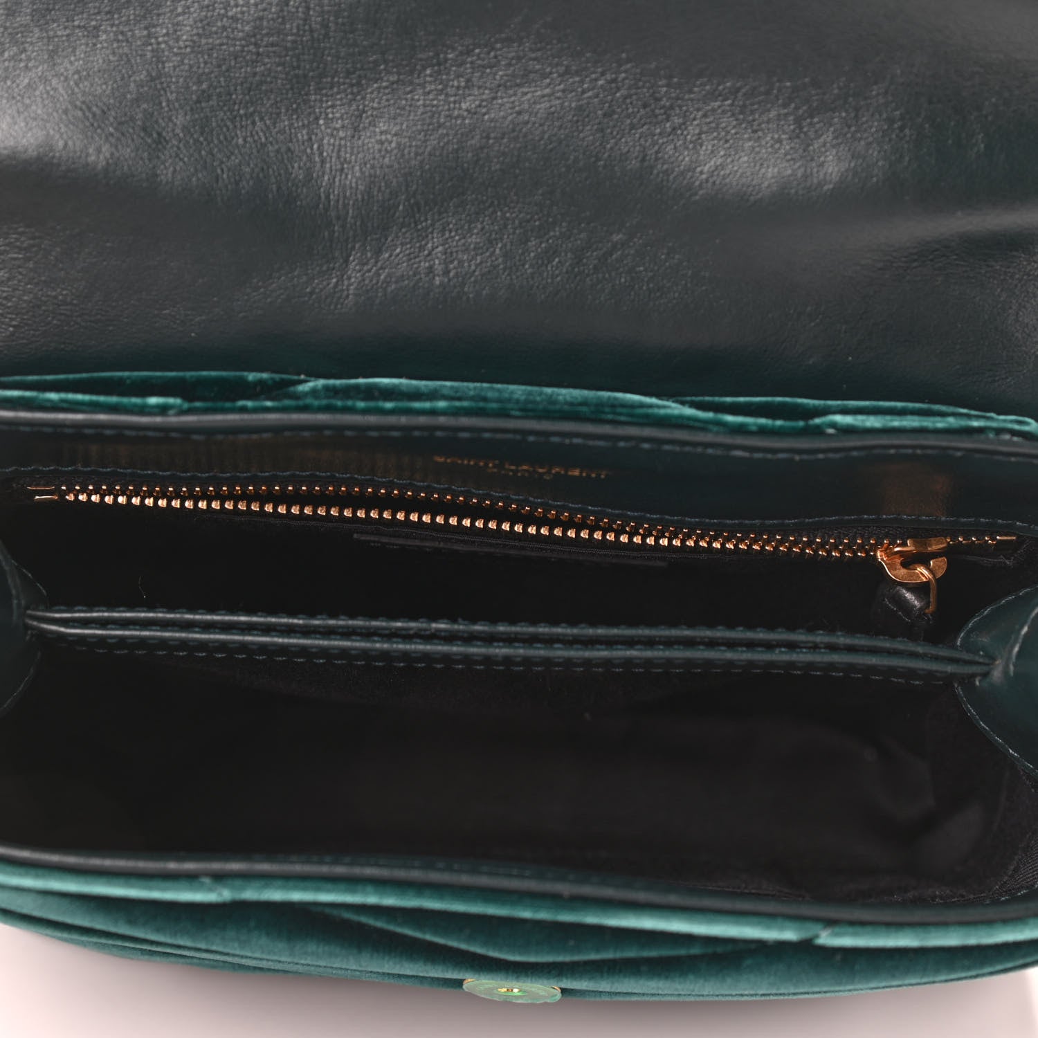 Saint Laurent Velvet Y Quilted Monogram Toy Loulou Crossbody Bag Dark Ottanio 5 of 9