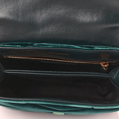 Saint Laurent Velvet Y Quilted Monogram Toy Loulou Crossbody Bag Dark Ottanio 5 of 9