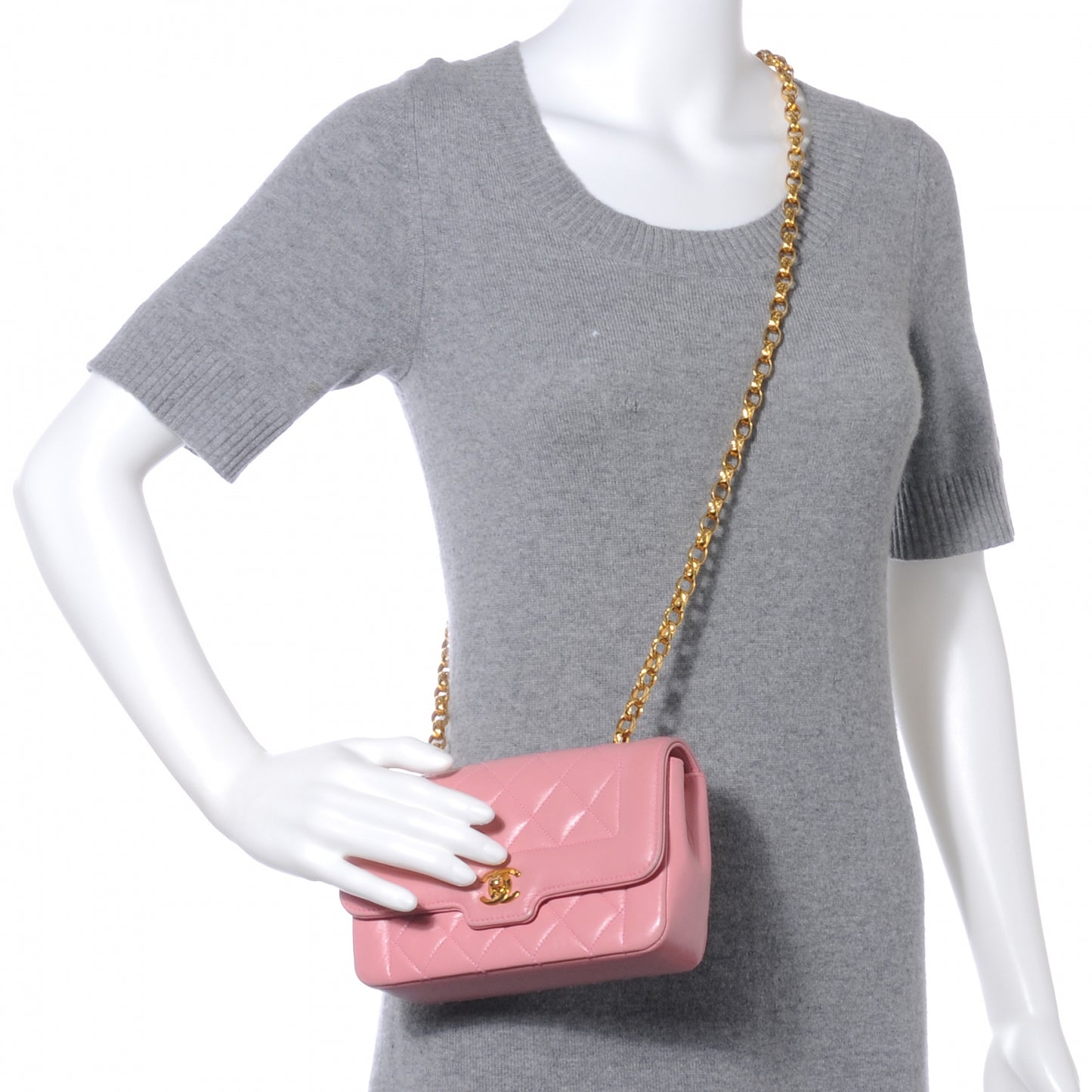 Lambskin Mini Flap Pink