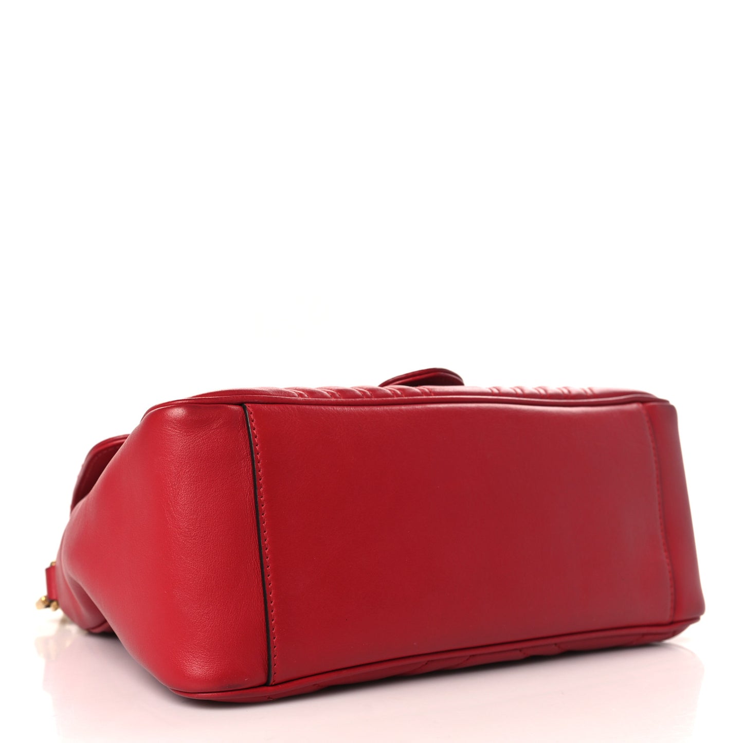Calfskin Matelasse Small GG Marmont Top Handle Shoulder Bag Hibiscus Red