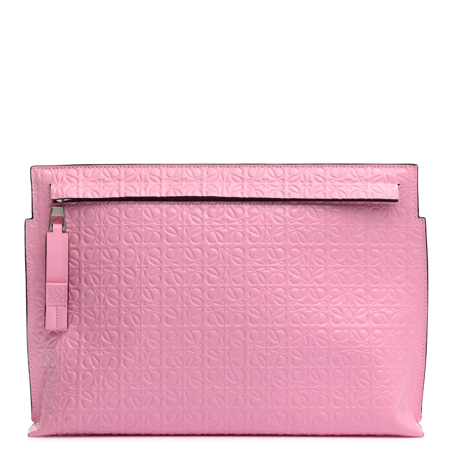 Loewe Calfskin Embossed Repeat T Pouch Pink 1 of 8